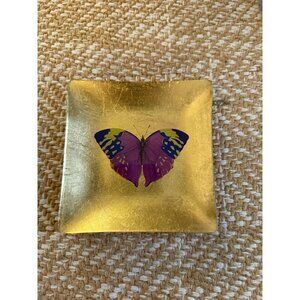 FRINGE purple, butterfly, glass dish, trinket tray